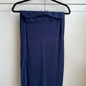 Ribbed Navy Blue Kindred Bravely Maternity and Postpartum Midi Skirt